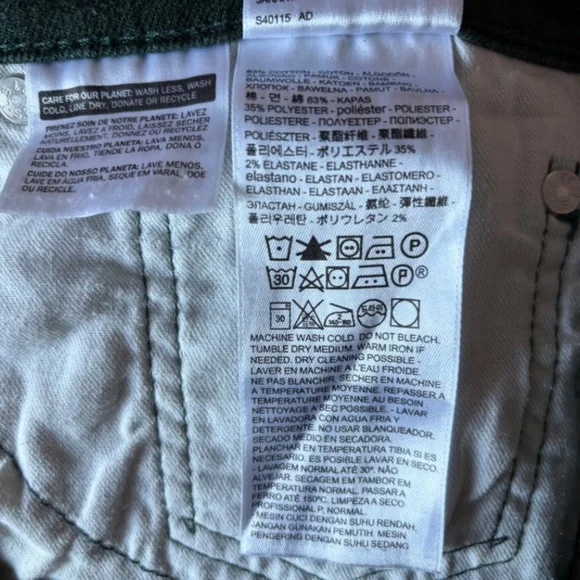 Levi's 511 Slim Fit jeans in dark green Size 32x32 - Picture 6 of 6
